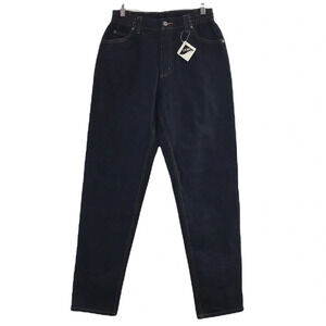 L.L. Bean Tapered Jeans Dark Wash Denim Womens 4 Medium‎ Tall High Rise